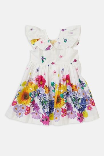 Angel & Rocket White Avery Border Print Dress