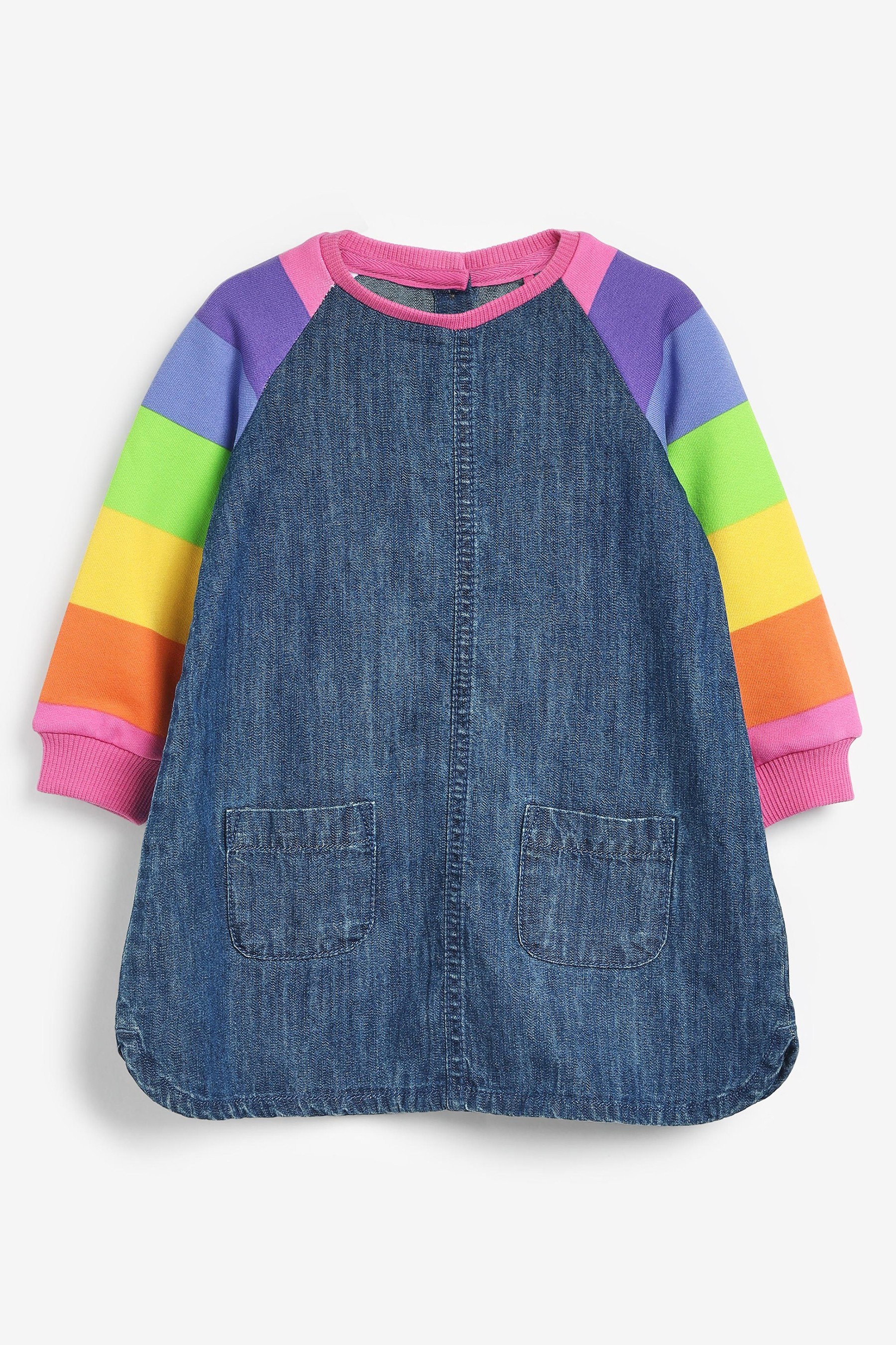 Rainbow Raglan Denim Dress (3mths-7yrs)