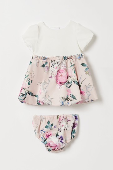 Lipsy Baby Puff Sleeve Dress With Matching Knicker