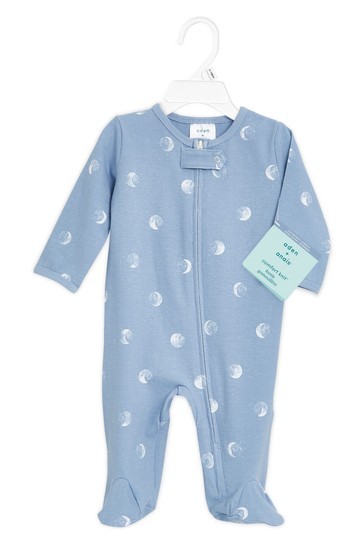 aden + anais Comfort Knit Blue Moon Footie Bodysuit