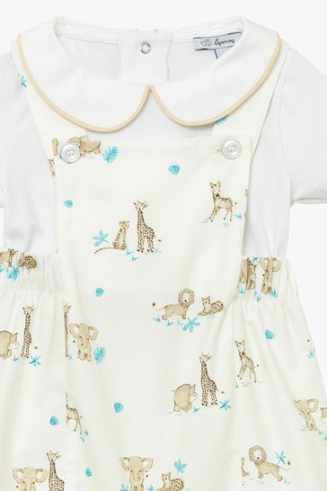 Trotters London Cream Augustus And Friends Little Romper