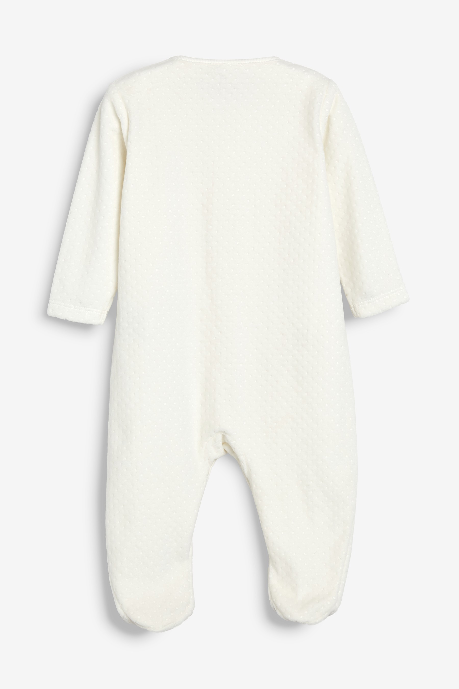 Giraffe Embroidered Velour Baby Sleepsuit (0-18mths)