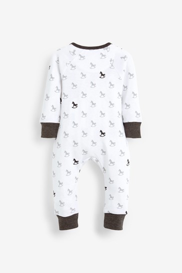 The Little Tailor Grey Zip Front Onsie Sleepsuit