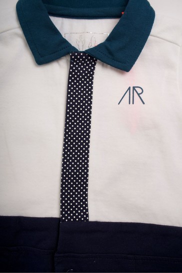 Angel & Rocket Blue Seb Mr Smart Shirt And Tie Babygrow