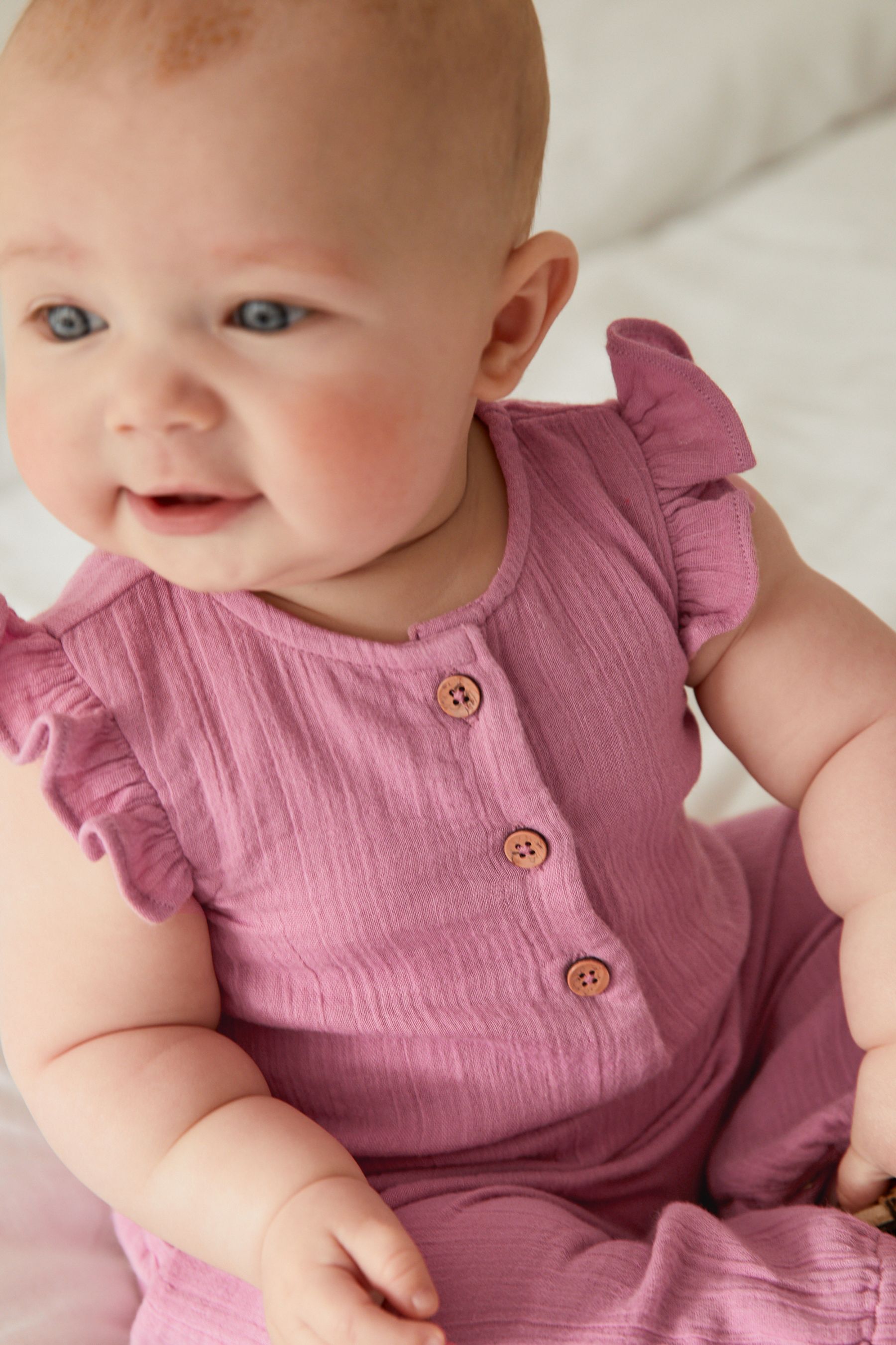 Baby Woven Crinkle Romper (0mths-2yrs)