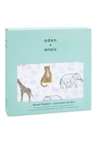 aden + anais White Dream Blanket Jungle Cotton Muslin