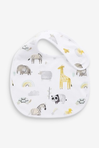 3 Pack Cotton Safari Baby Bibs