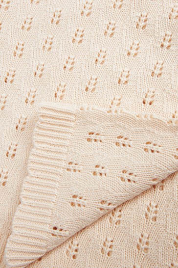 The Little Tailor Pink Pointelle Blanket