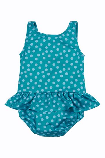 Frugi Blue Mermaid UPF 50+ Recycled Coral Swimsuit