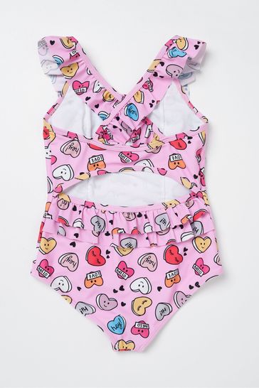 Angel & Rocket Hattie Pink Heart Swimsuit