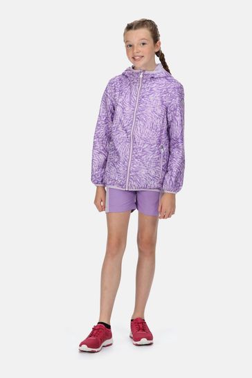 Regatta Purple Printed Lever Waterproof Shell Jacket