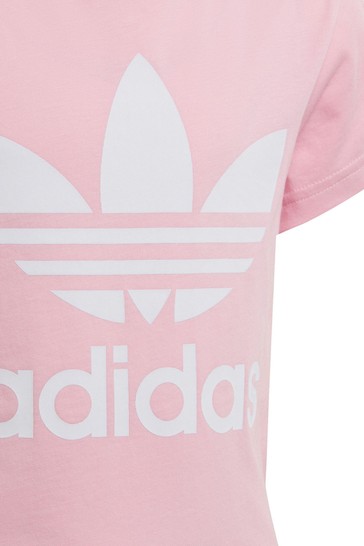 تي شيرت أديكلور وردي للأطفال الصغار من adidas originals