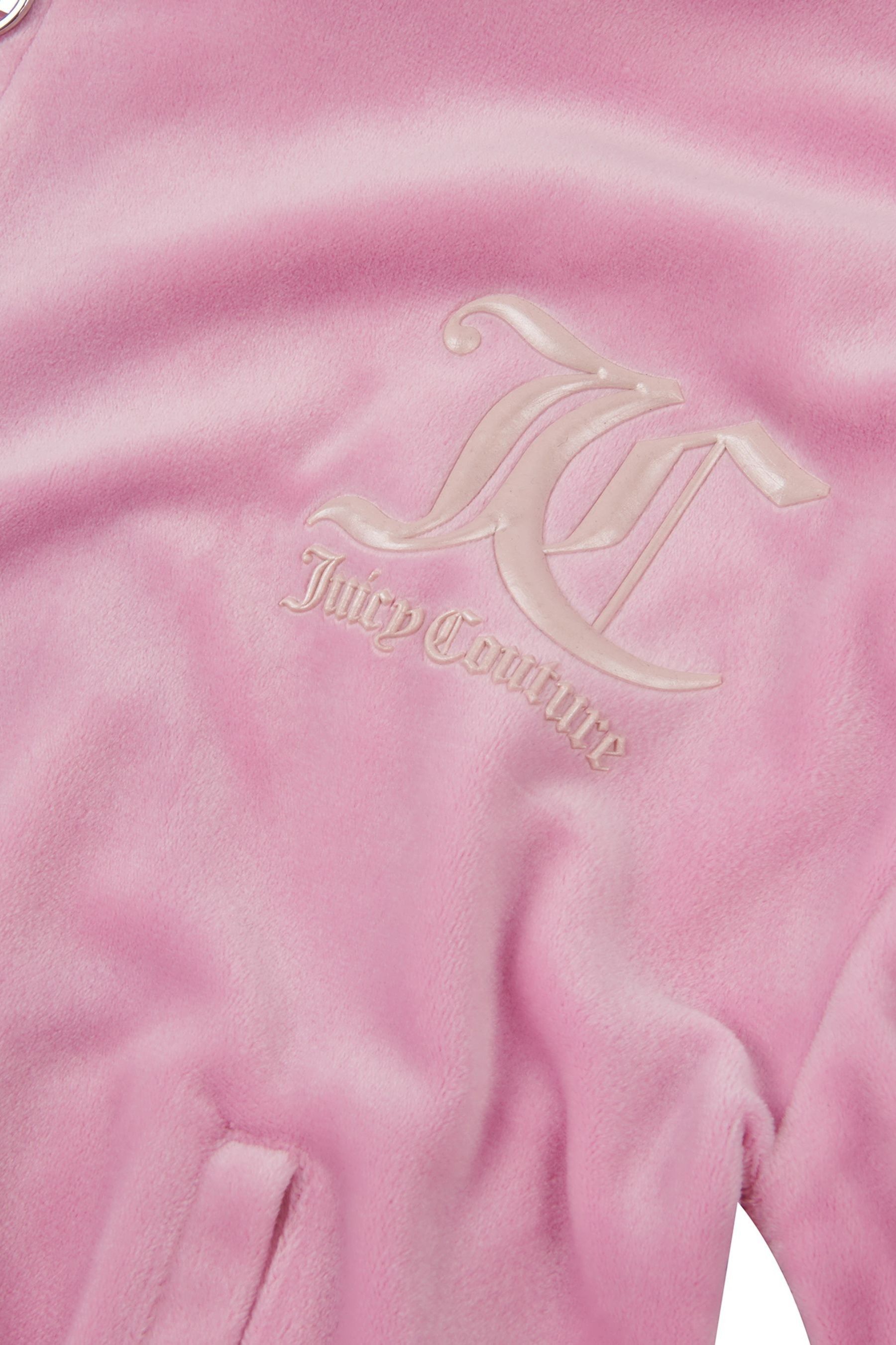 Juicy Couture Pink Velour Zip Through Hoodie