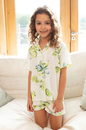 Cyberjammies Gina Lime Print Sleeveless Shorty Set