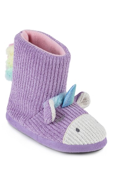 totes Girls Tall Unicorn Boot Slippers