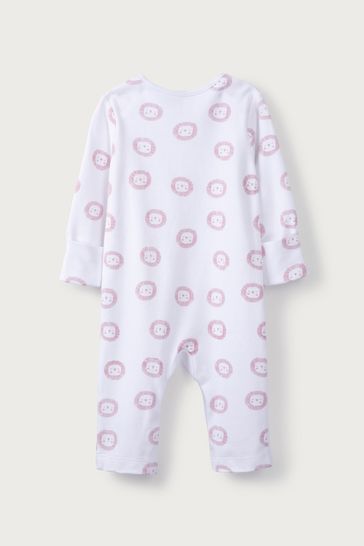 The White Company Lion Print Sleepsuit