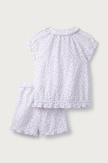 The White Company Pink Tulip Print Ruffle Shortie