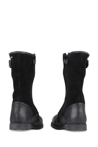 Start Rite Toasty Black Leather Zip-Up Winter Boots