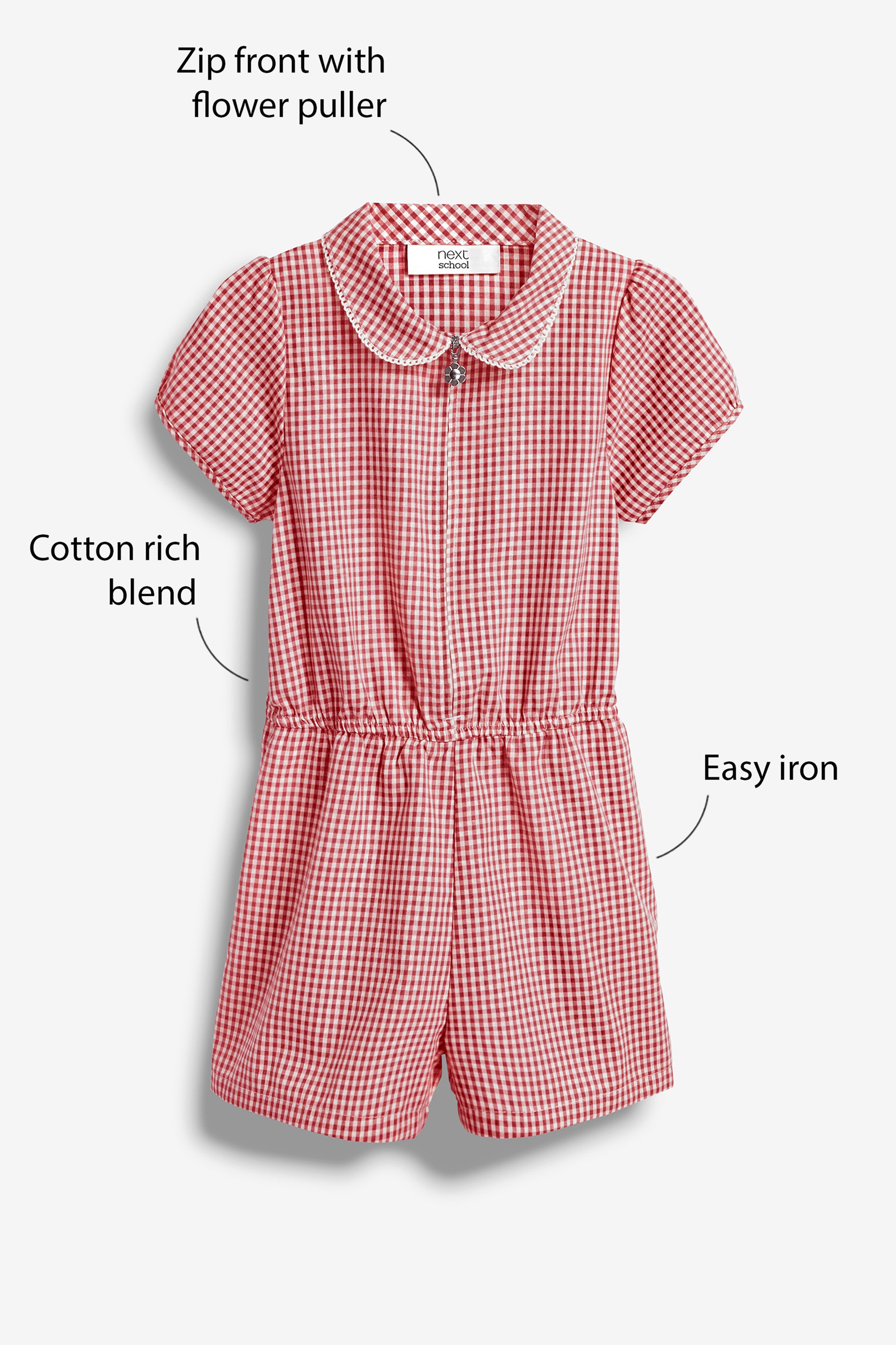 Gingham School Playsuit (3-14yrs)