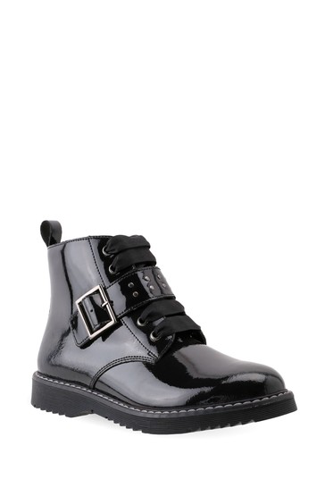 Start-Rite Icon Black Patent Leather Zip-Up Boots