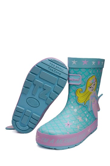 ToeZone Blue Mermaid Wellies