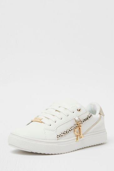 River Island White Og Stripe Monogram Plim Shoes