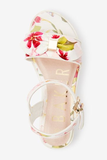 Baker by Ted Baker White Floral Platform Sandals