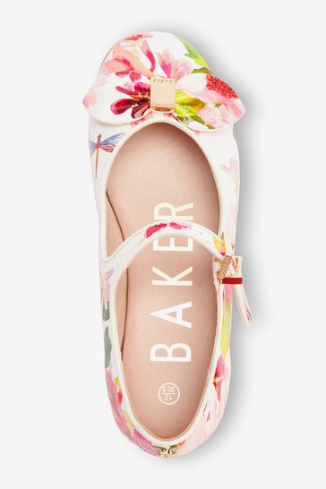 Baker by Ted Baker حذاء ماري جين أبيض زهري