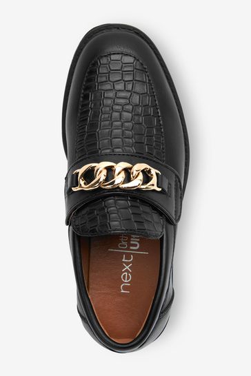 Gold Chain Snaffle Loafers