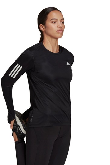 adidas Black Own The Run Long Sleeve T-Shirt