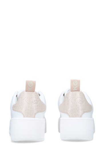 KG Kurt Geiger White Vegan Lighter Lace-Up Trainers