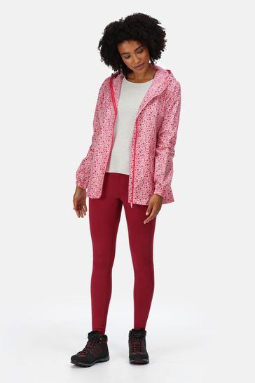 Regatta Womens Pink Printed Waterproof Pack It Jacket