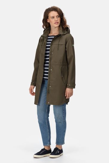 Regatta Adasha Green Longline Waterproof Jacket