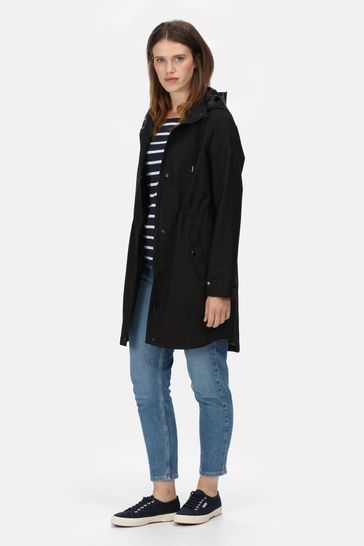 Regatta Adasha Black Longline Waterproof Jacket