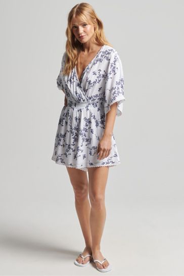 Superdry White Vintage Beach Playsuit