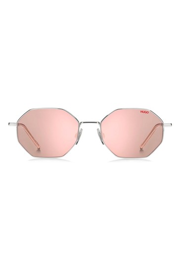 HUGO Pink Hexagonal Sunglasses