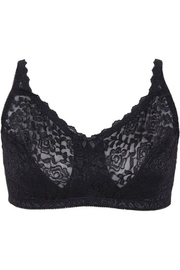 Yours Curve Hi Shine Lace Non-Wired Bra