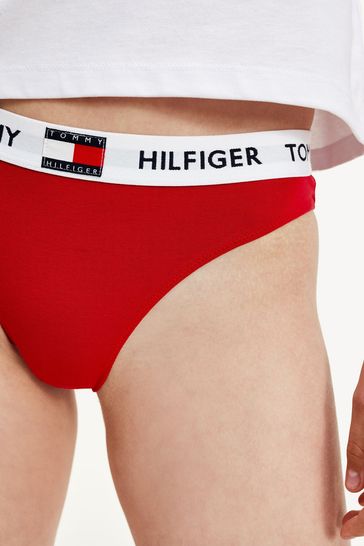 Tommy Hilfiger Womens Red 85 Cotton Stretch Briefs