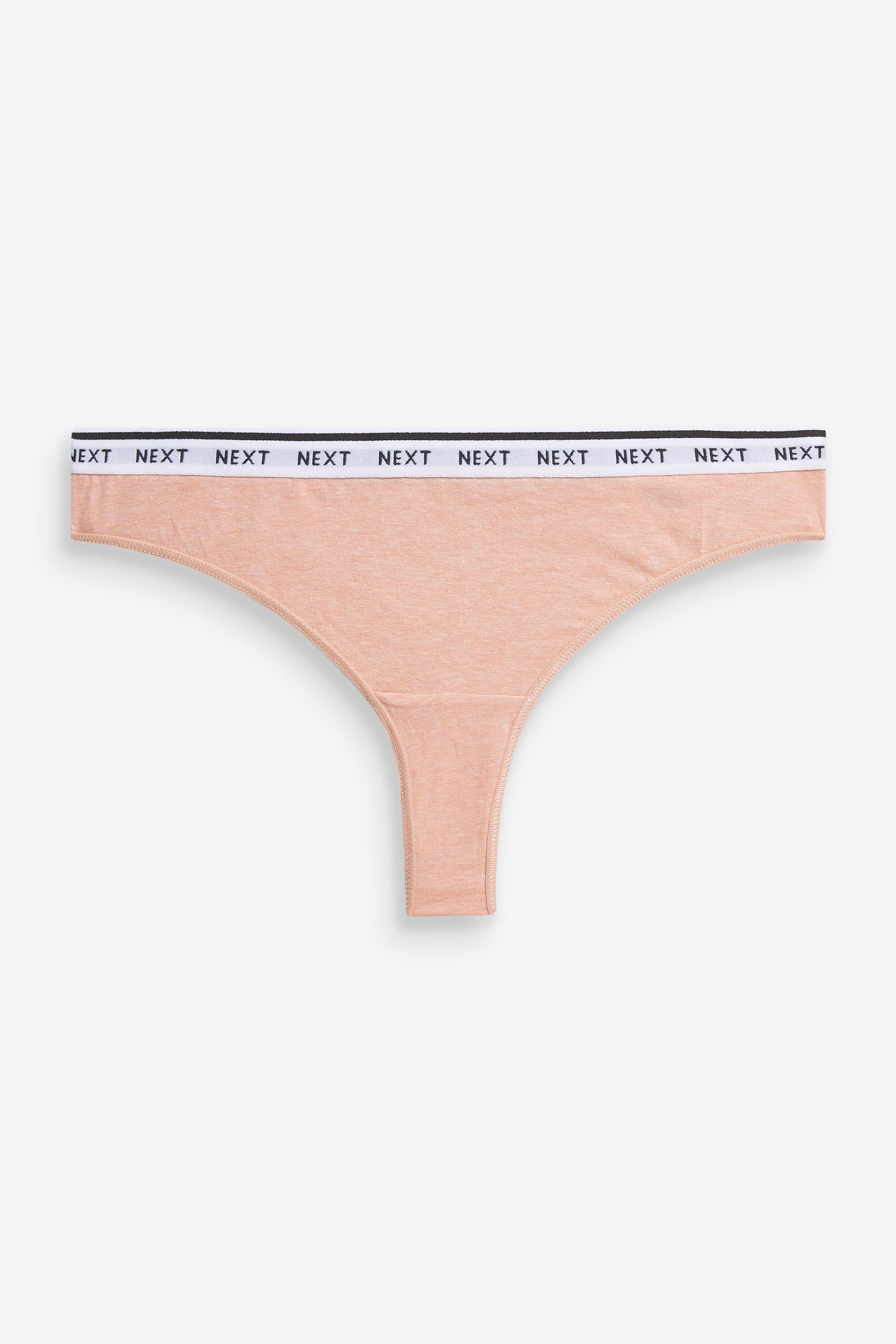 Cotton Rich Logo Knickers 4 Pack Thong