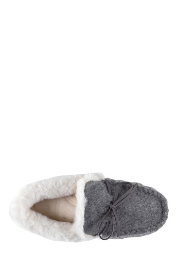 Totes Ladies Felt Moccasin Slippers