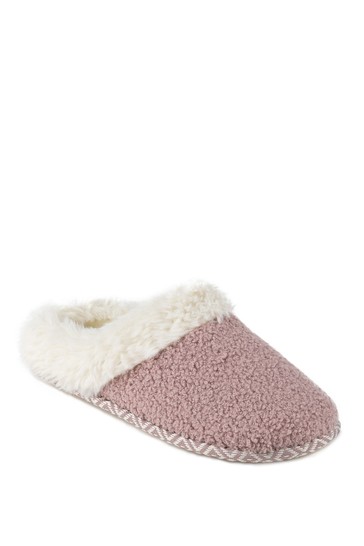 Totes Isotoner Ladies Swept Back Bobble Mule Slippers