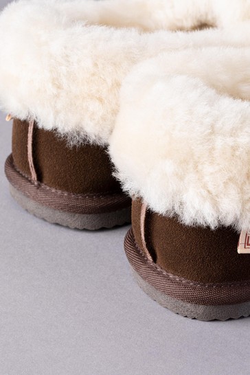 Lakeland Leather Ladies Sheepskin Cuff Slippers