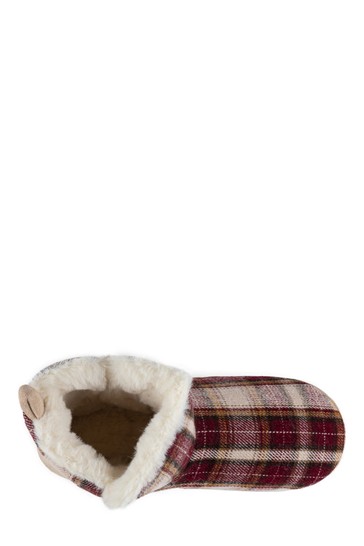 Totes Ladies Tartan Boot Slippers