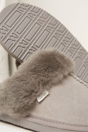 FatFace Grey Sienna Sheepskin Mule Shoes