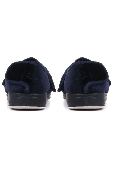 Pavers Blue Ladies Touch Fastening Full Slippers