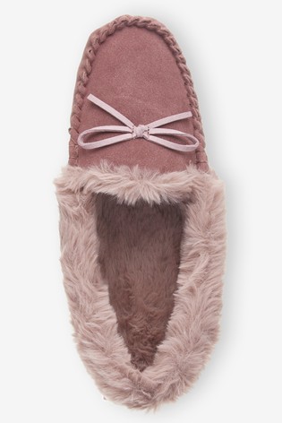 Suede Moccasin Slippers