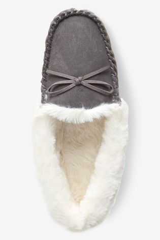 Suede Moccasin Slippers