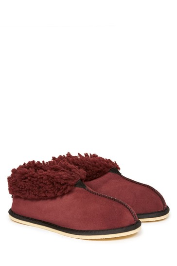 Celtic & Co Red Ladies' Sheepskin Bootee Slippers