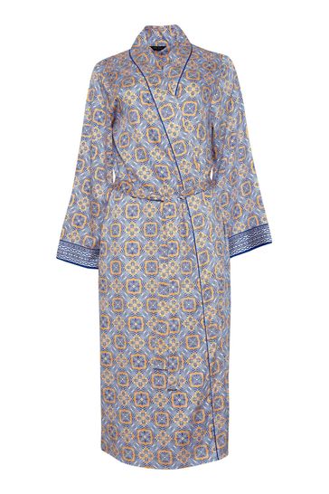 Fable and Eve Hampstead Geo Print L/SLV Long Dressing Gown