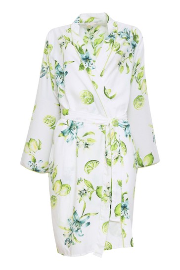 Cyberjammies Gina Lime Print Short Wrap Nighties